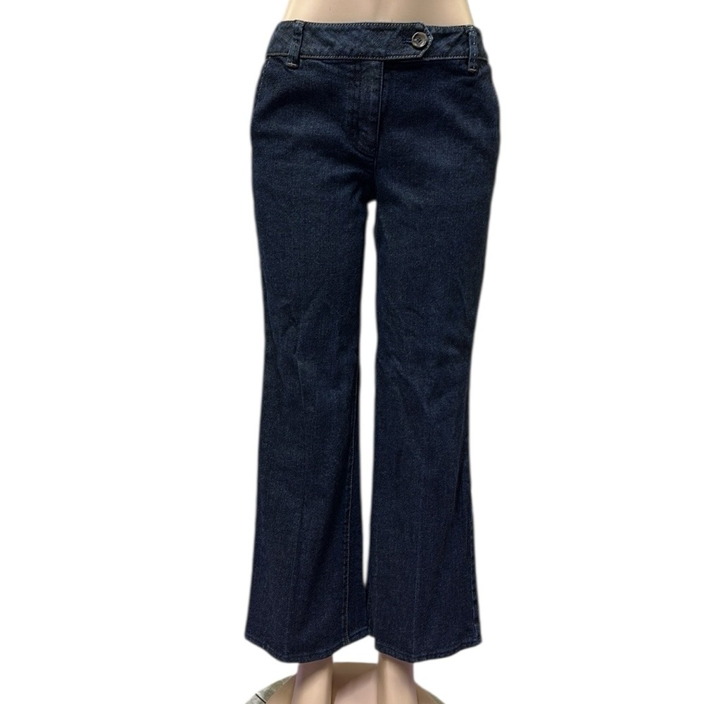 Ann Taylor Original Fit Margo Waist Wide Leg Trousers Blue Jeans Womens 8